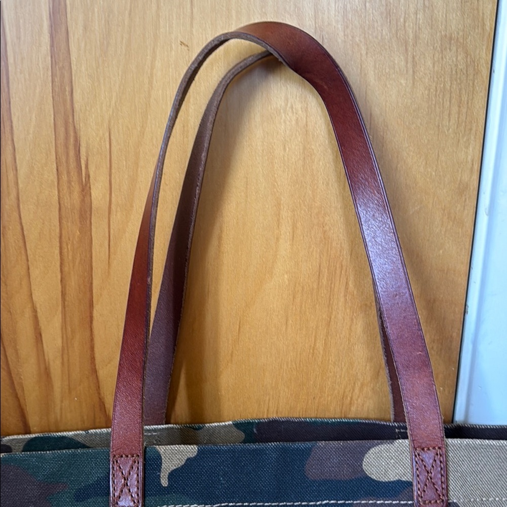 Madewell Camouflage Tote Bag with Brown Straps - Picture 3 of 8